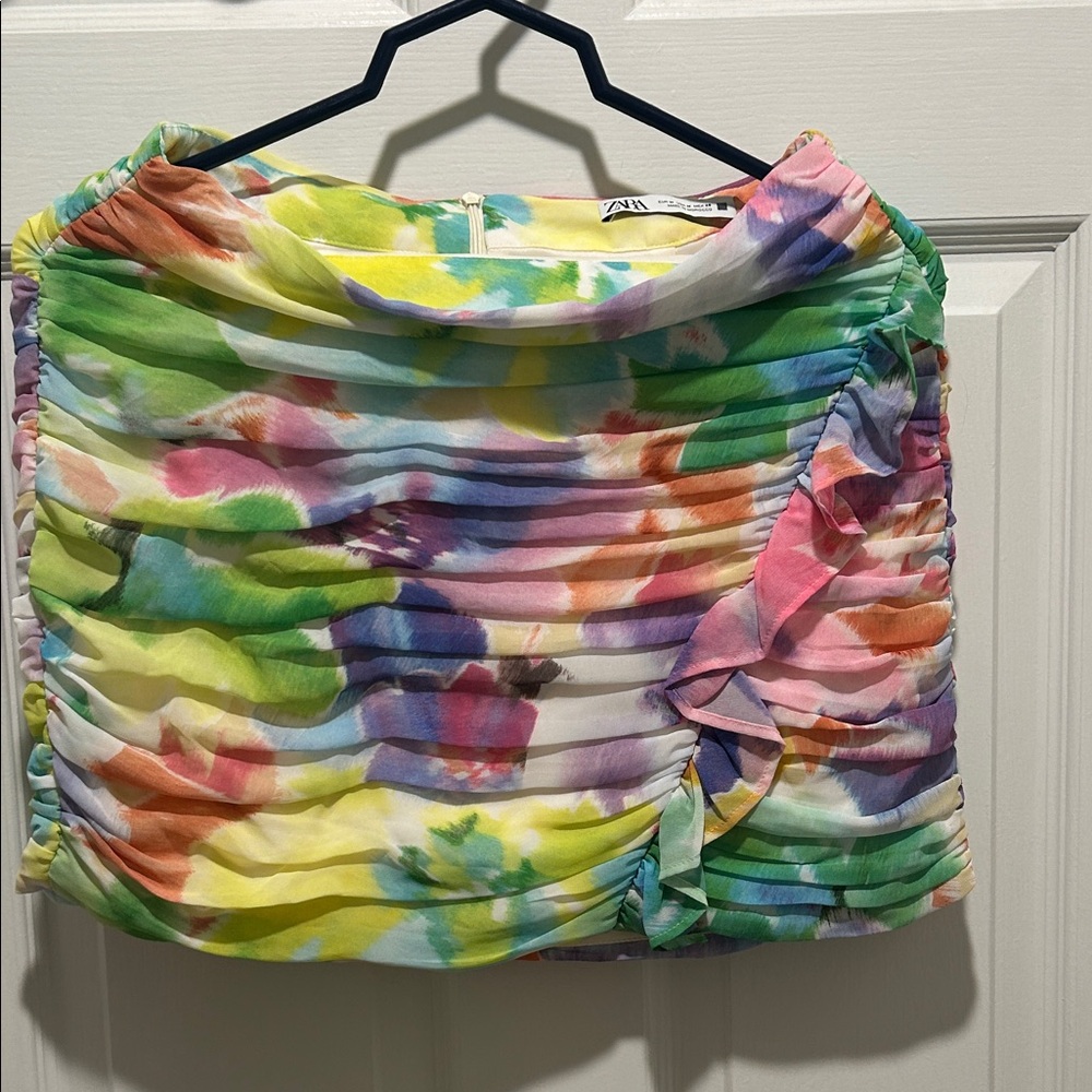 Zara Colorful Ruched Skirt